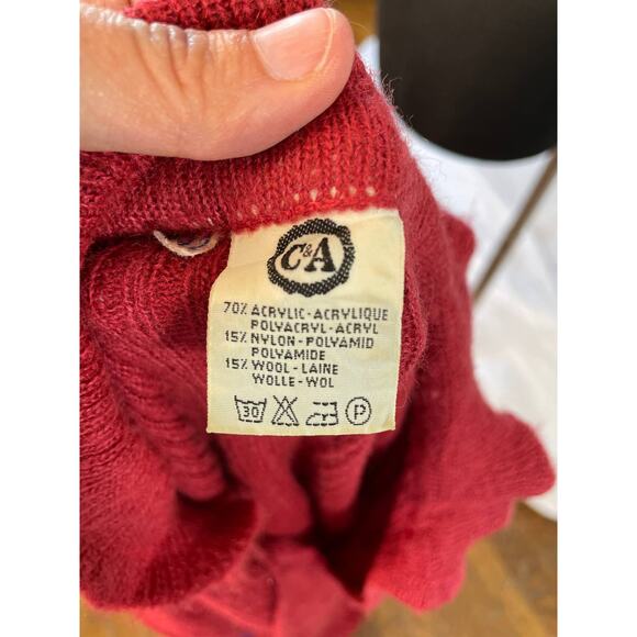 Vintage 1970s Burgundy Knit Midi Dress by C&A – Size 6/42 - Picture 14 of 14